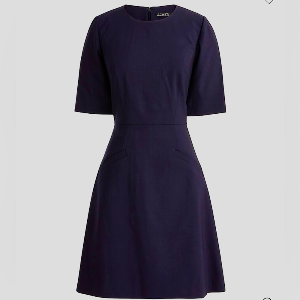 J. Crew Wool Blend Career Elevated Basic Navy Mini Dress Women’s Size 12